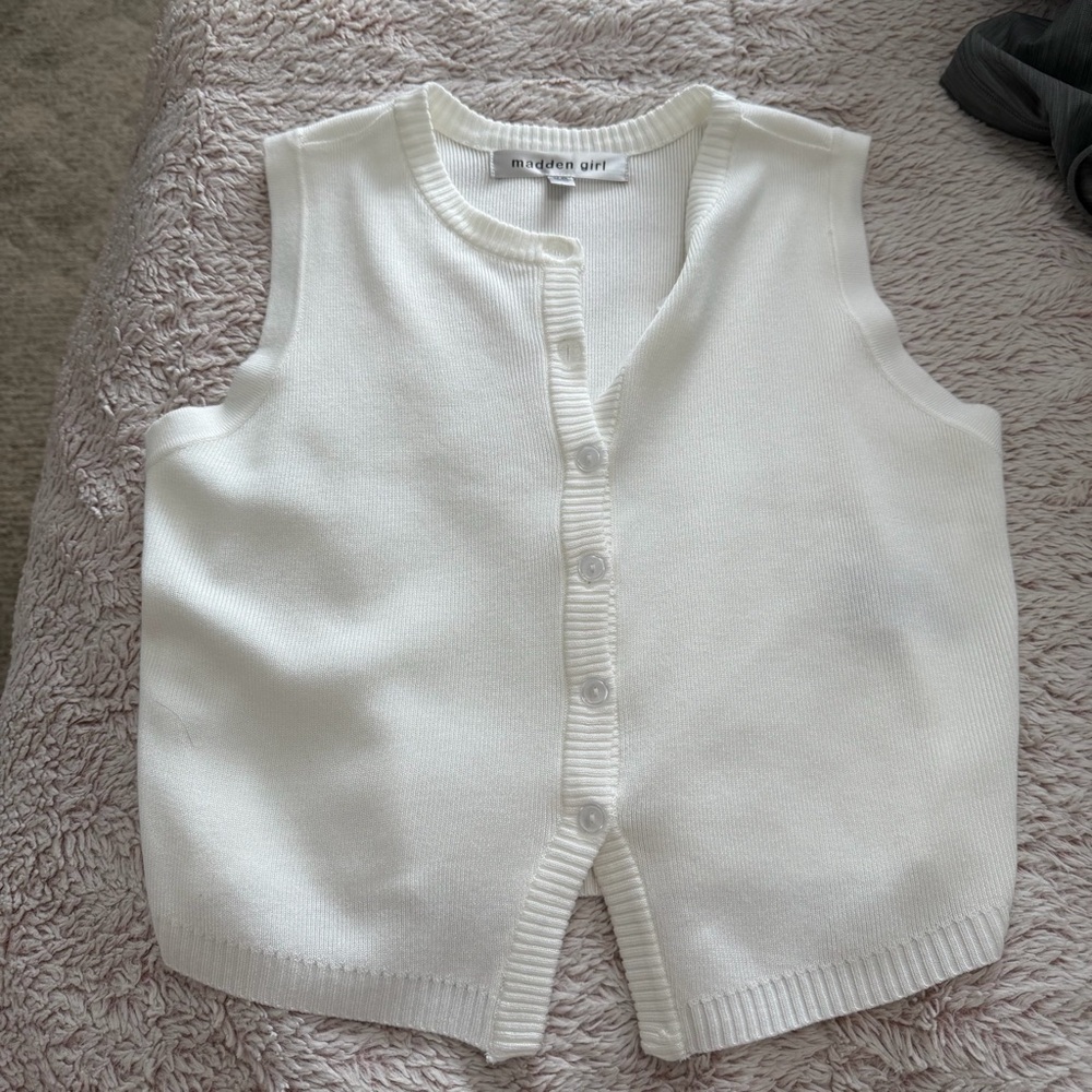 Madden Girl white Knit Vest